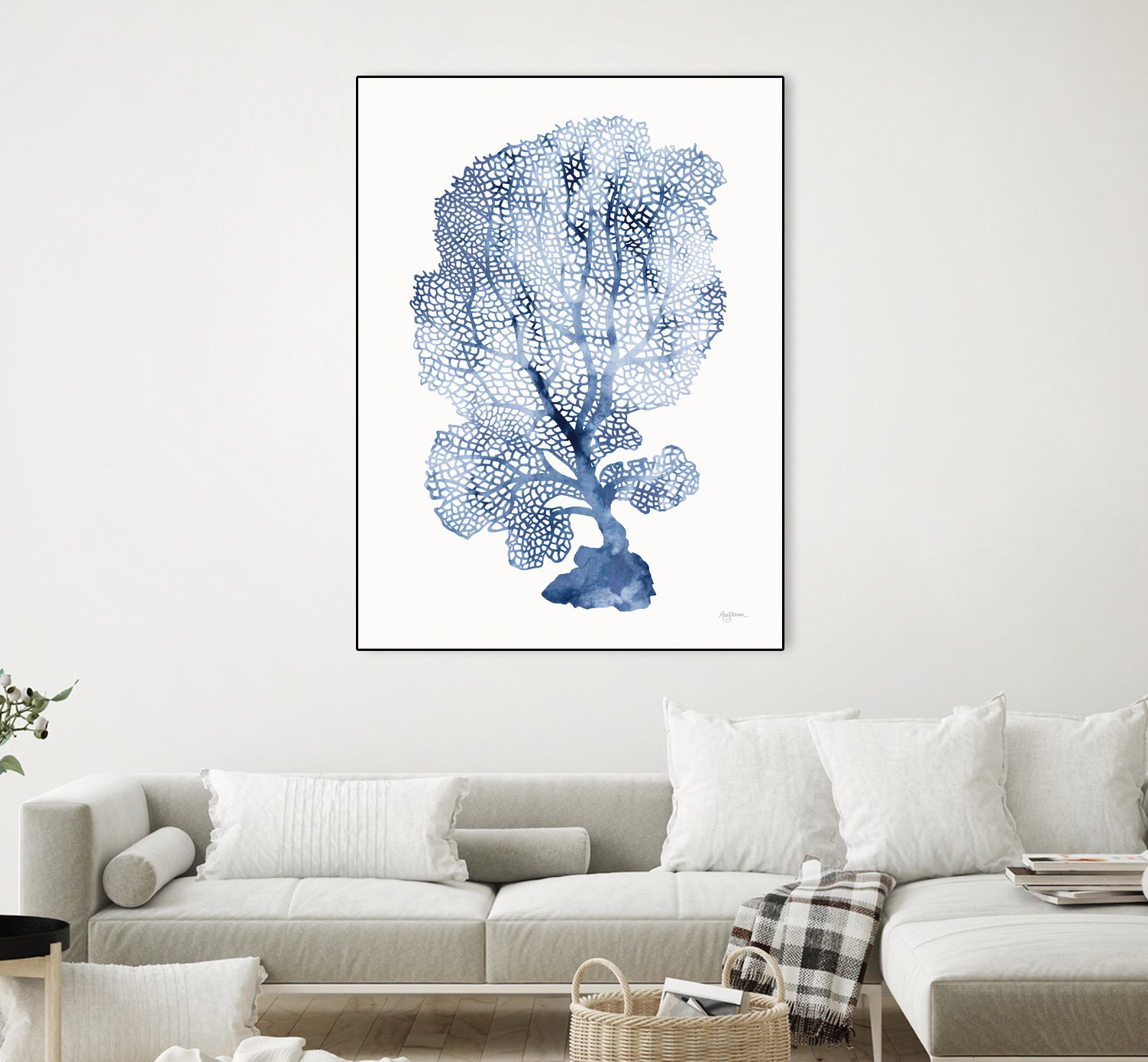 Shibori Coral II by Mary Urban on GIANT ART - blue