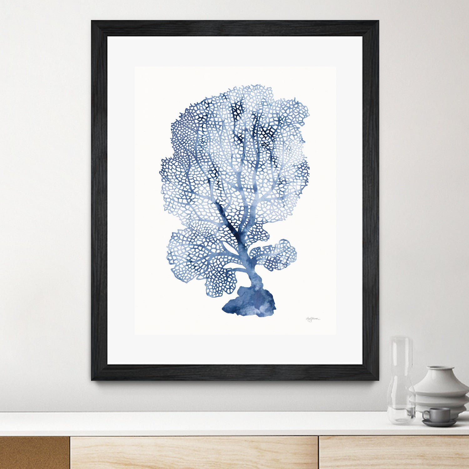 Shibori Coral II by Mary Urban on GIANT ART - blue