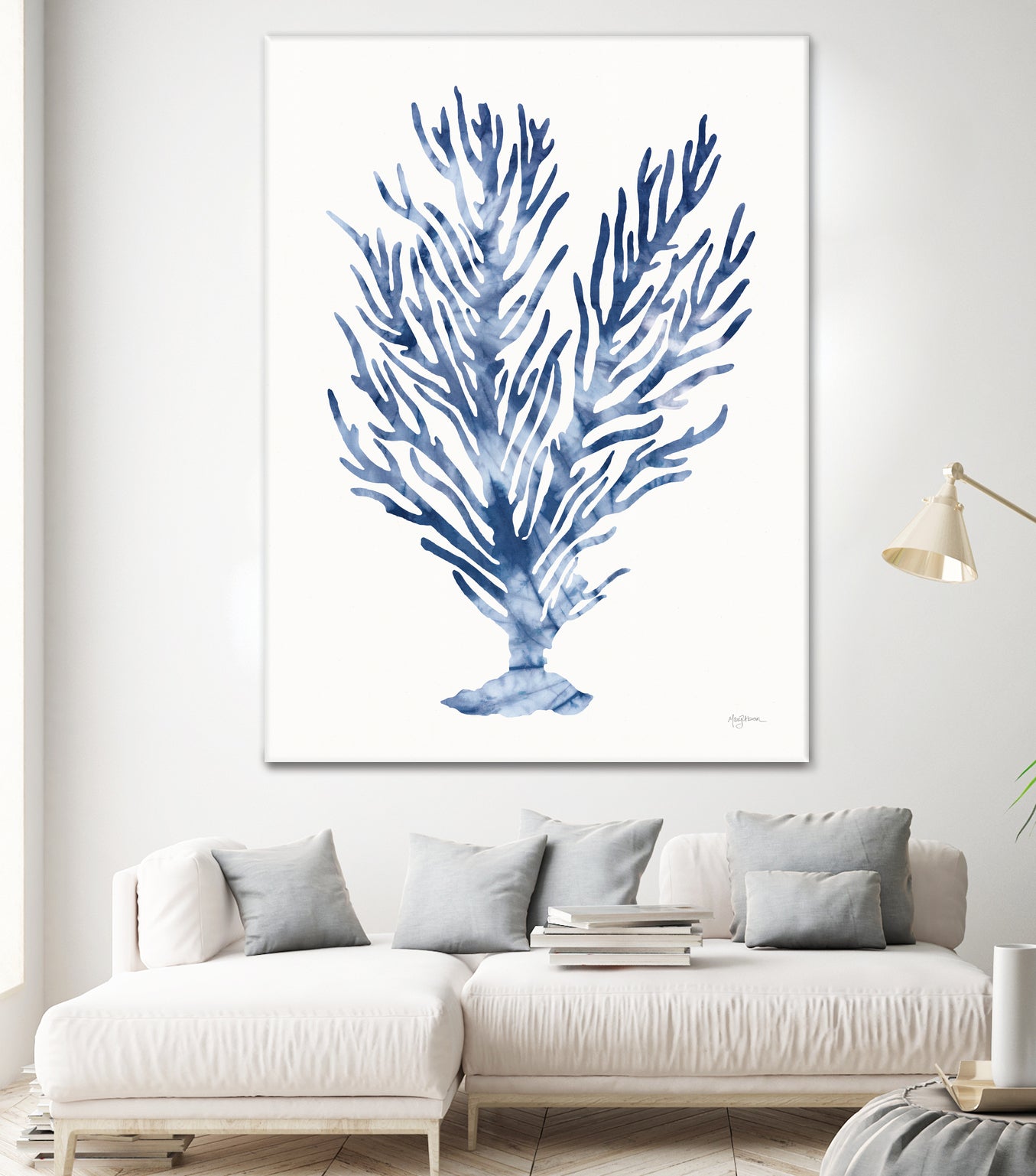 Shibori Coral IV by Mary Urban on GIANT ART - blue