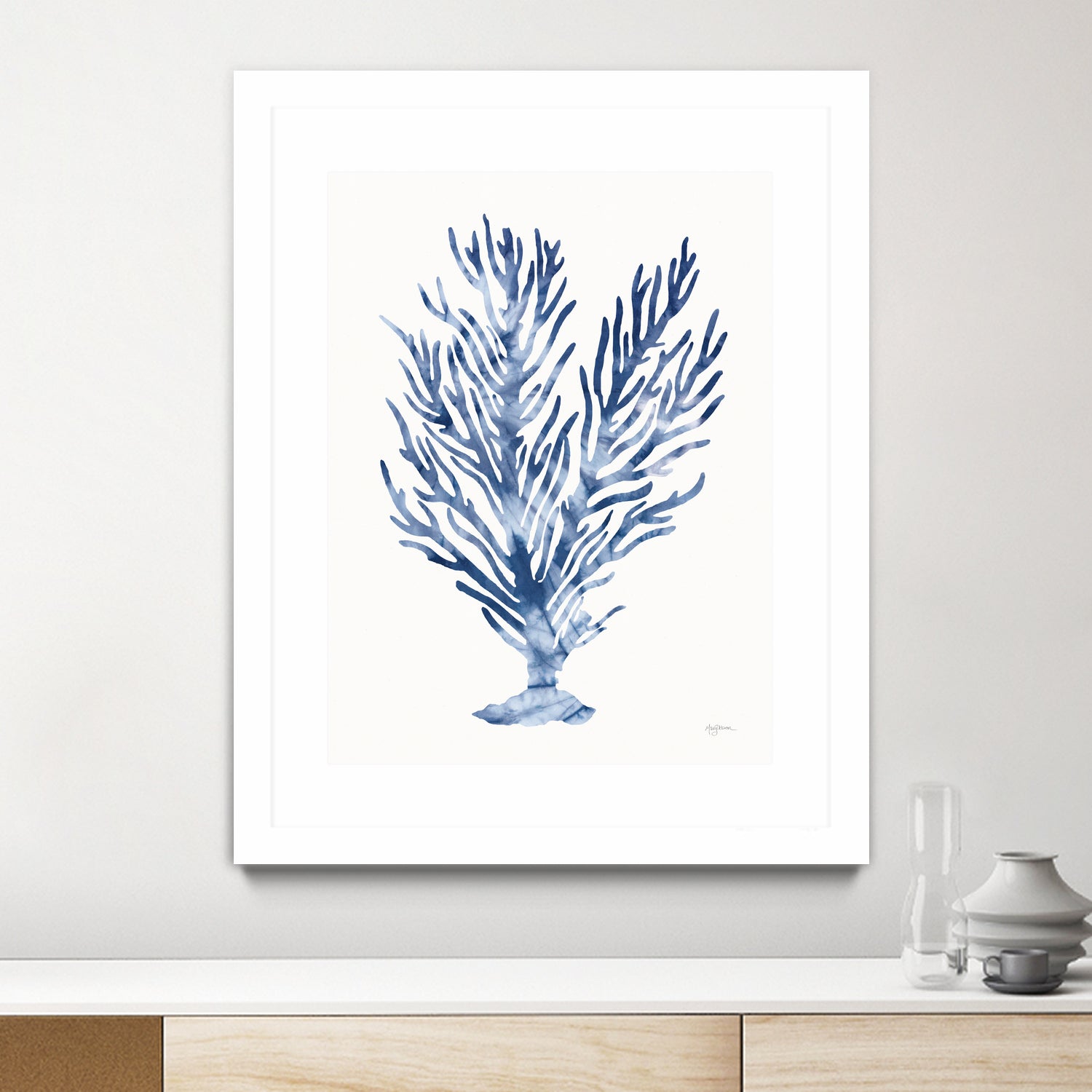 Shibori Coral IV by Mary Urban on GIANT ART - blue