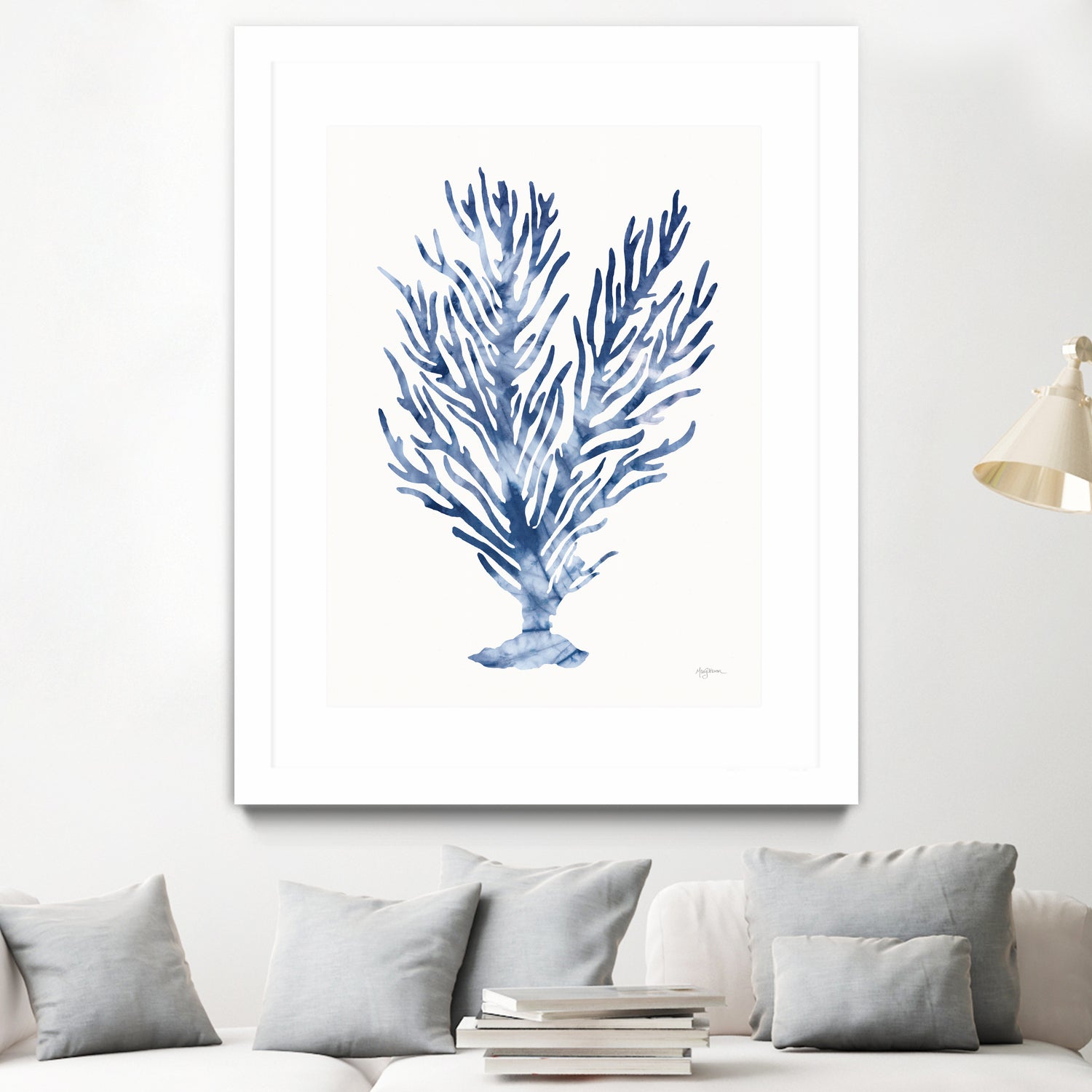 Shibori Coral IV by Mary Urban on GIANT ART - blue