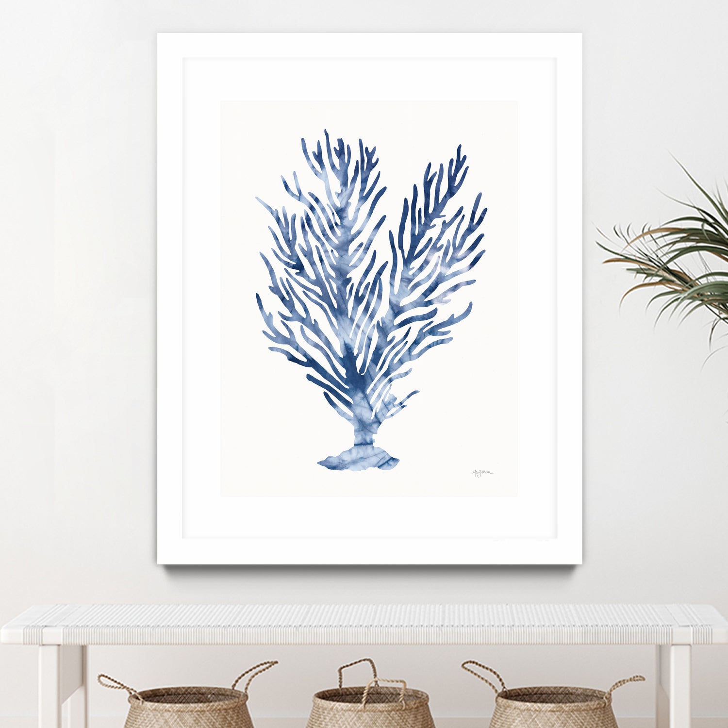 Shibori Coral IV by Mary Urban on GIANT ART - blue