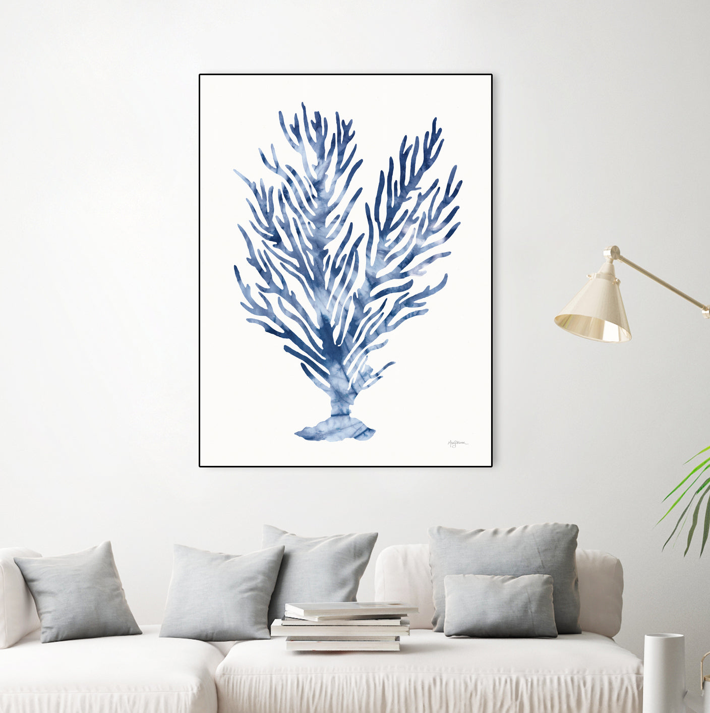 Shibori Coral IV by Mary Urban on GIANT ART - blue