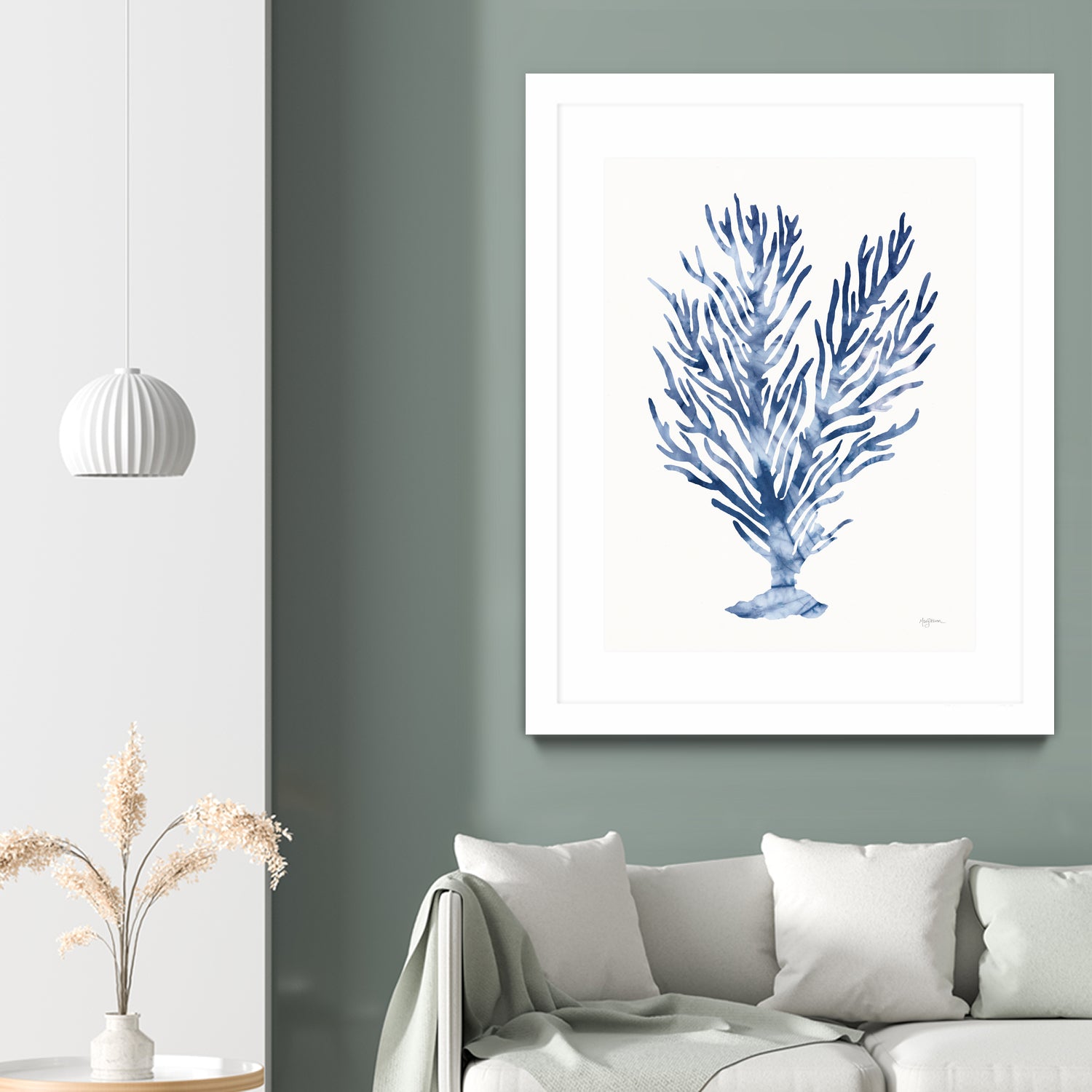 Shibori Coral IV by Mary Urban on GIANT ART - blue