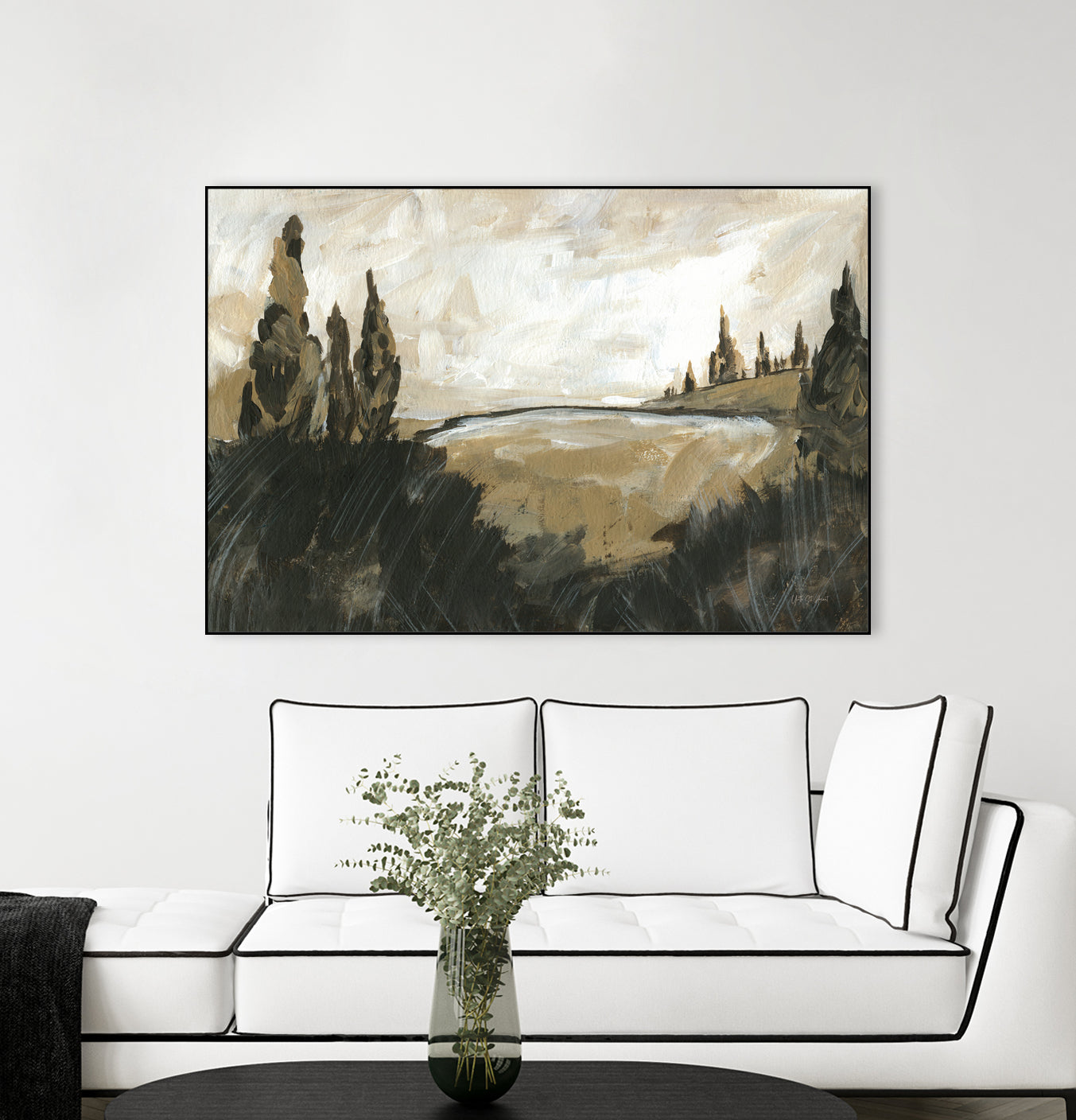 Vintage Rolling Hills by Yvette St. Amant on GIANT ART - black
