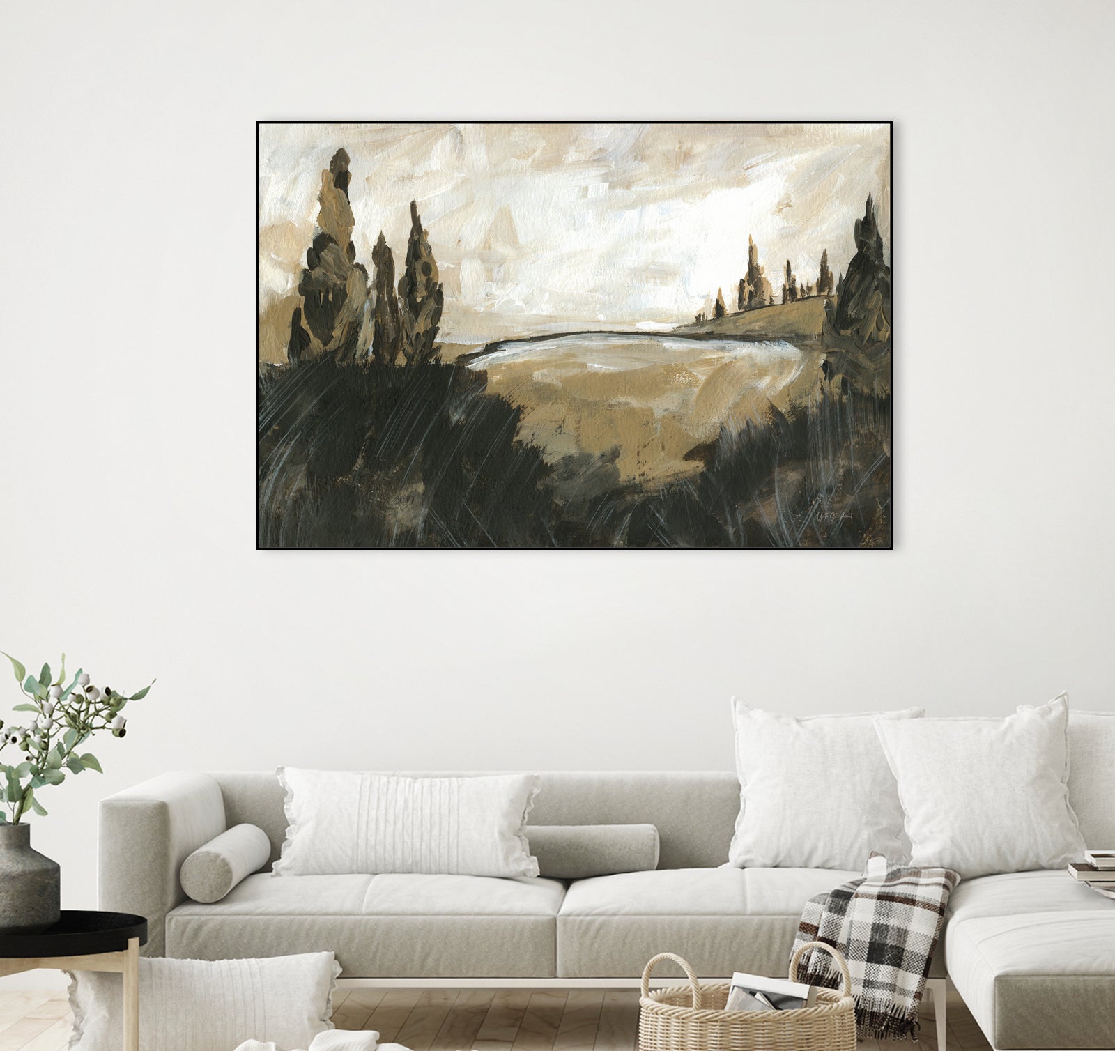 Vintage Rolling Hills by Yvette St. Amant on GIANT ART - black