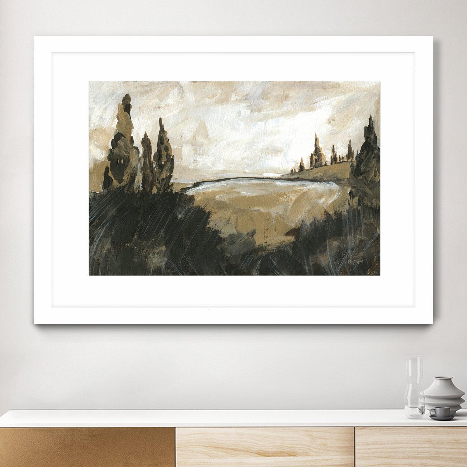 Vintage Rolling Hills by Yvette St. Amant on GIANT ART - black