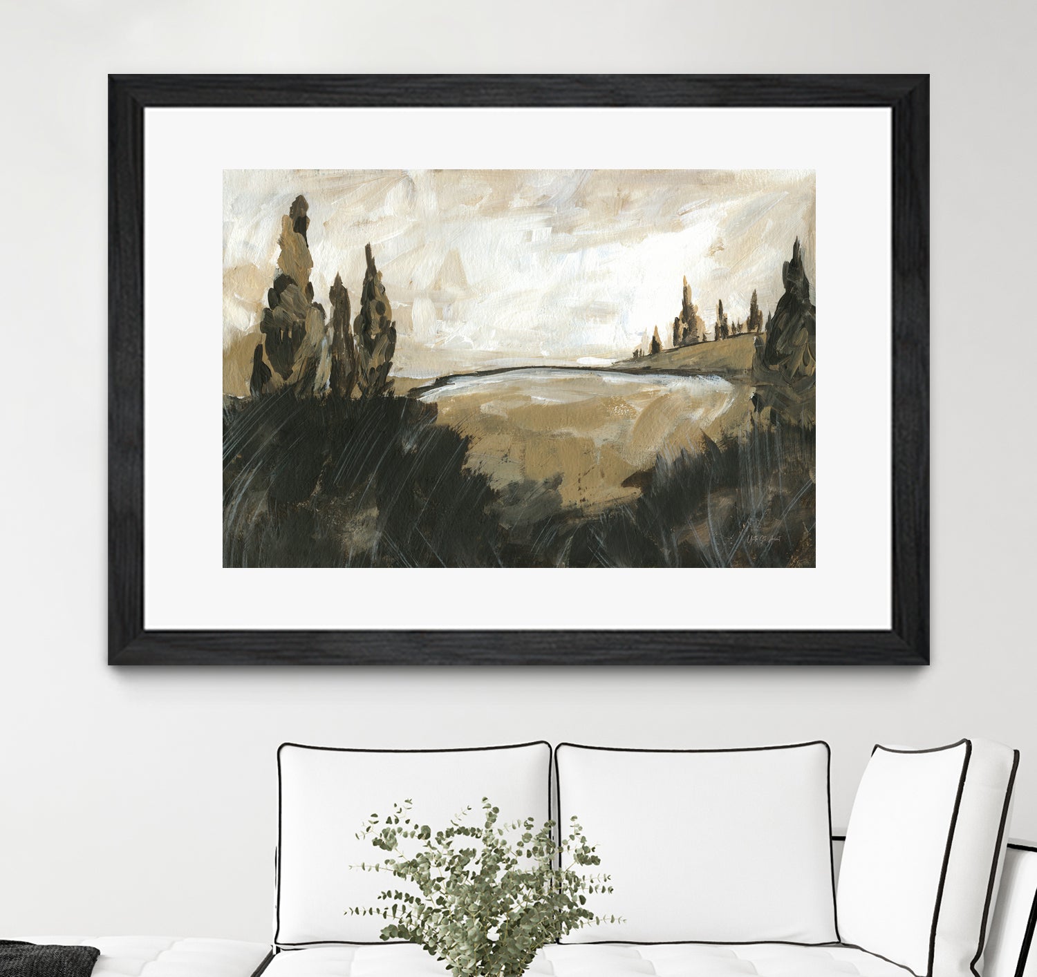 Vintage Rolling Hills by Yvette St. Amant on GIANT ART - black