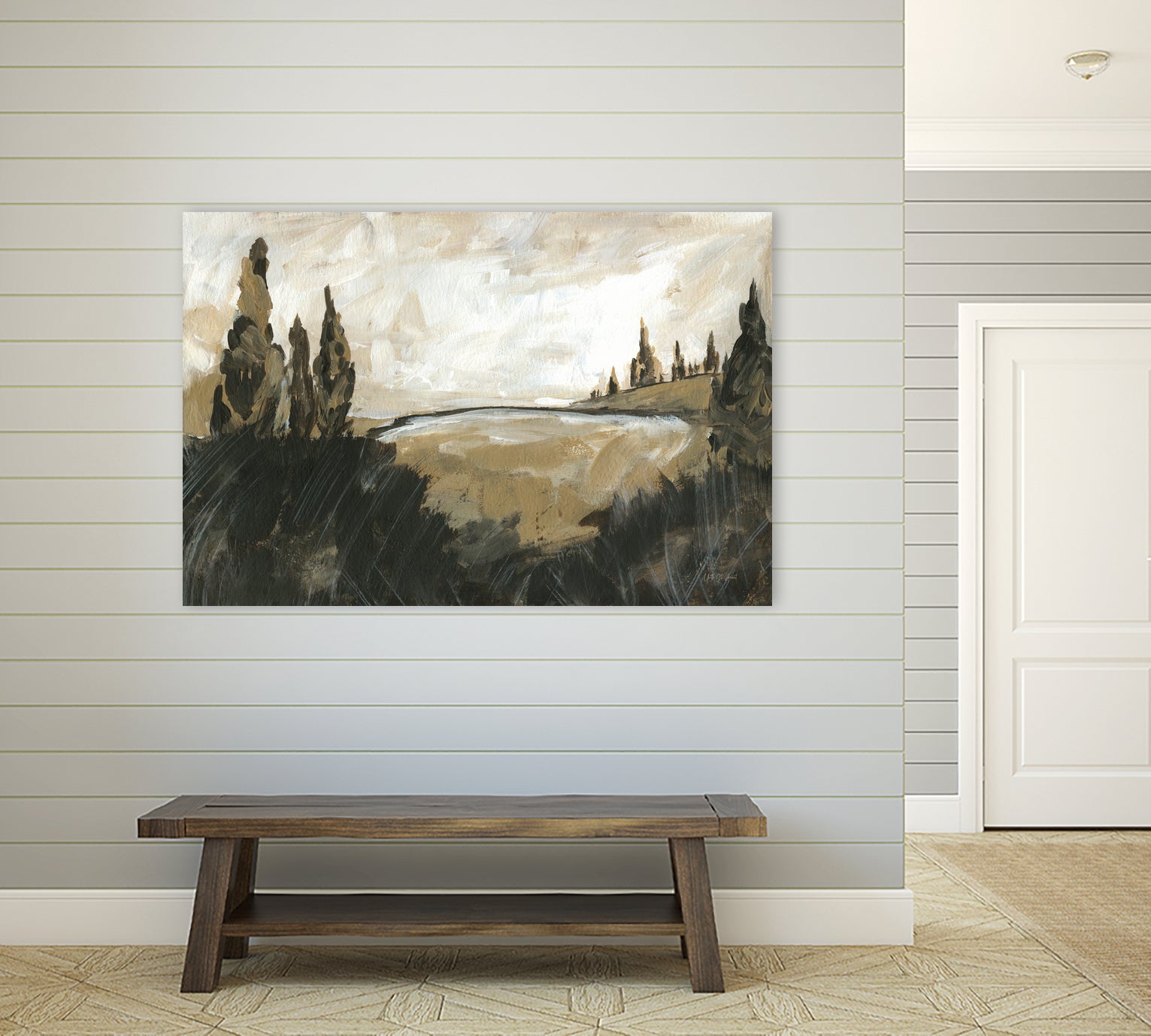 Vintage Rolling Hills by Yvette St. Amant on GIANT ART - black