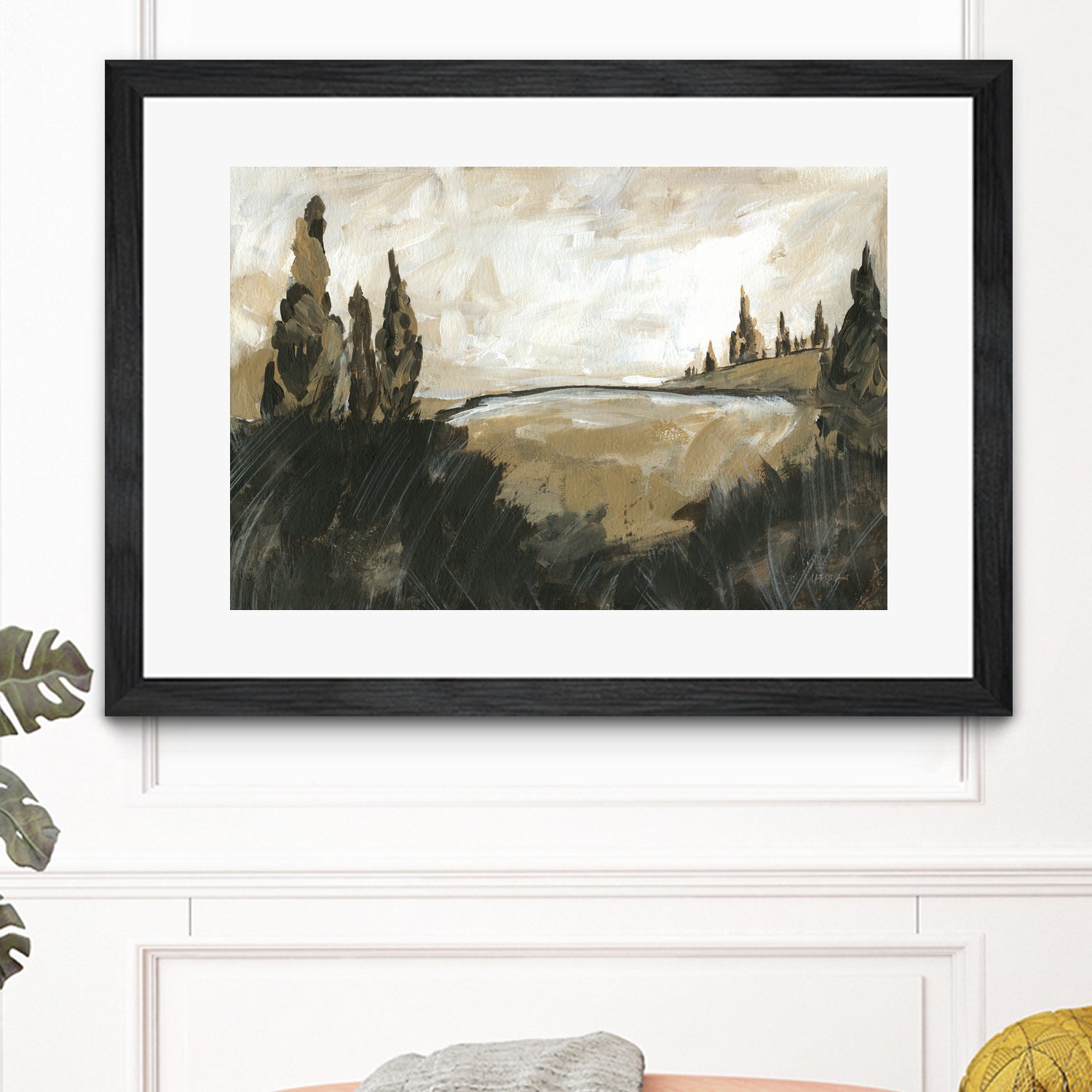 Vintage Rolling Hills by Yvette St. Amant on GIANT ART - black