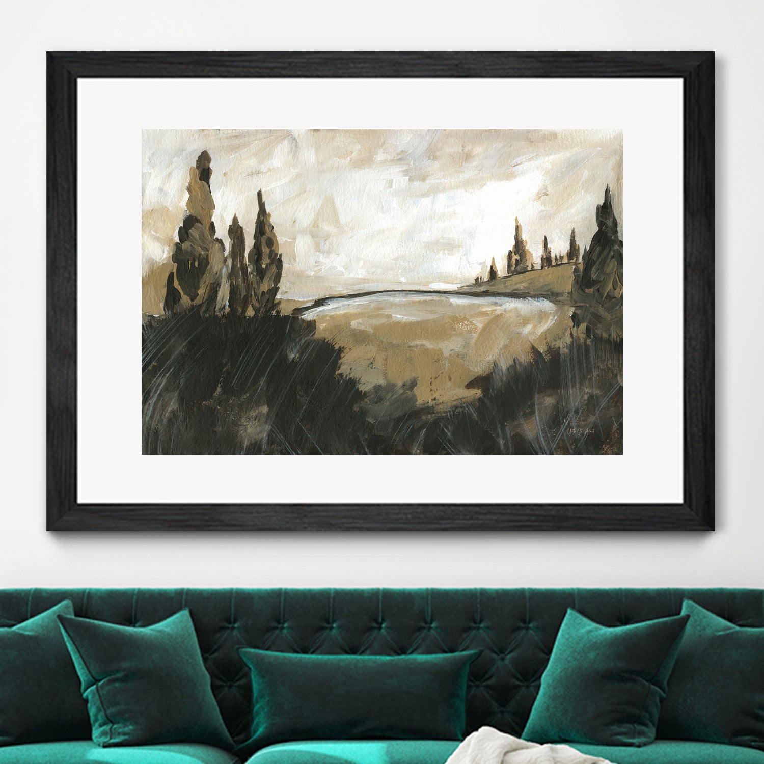 Vintage Rolling Hills by Yvette St. Amant on GIANT ART - black