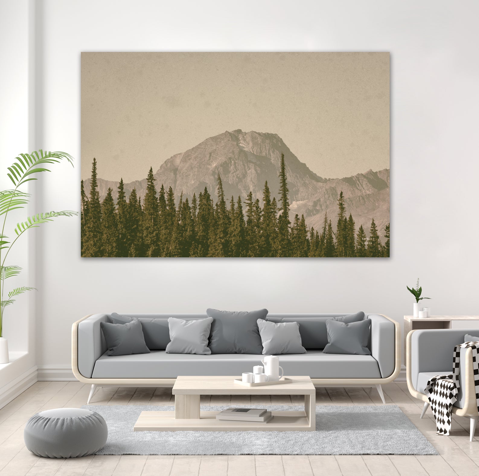 Mountainous IV by Nathan Larson on GIANT ART - brown