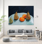 Pear and Orange by Pamela Munger on GIANT ART - blue