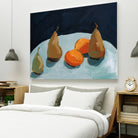 Pear and Orange by Pamela Munger on GIANT ART - blue