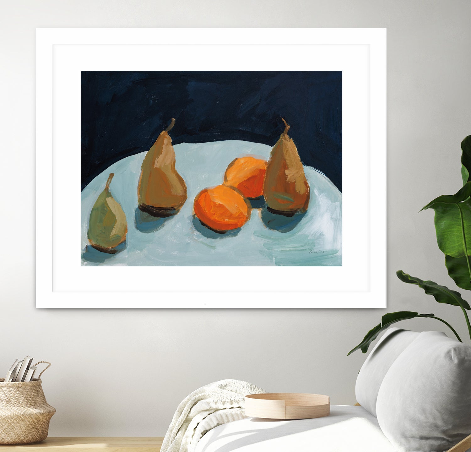 Pear and Orange by Pamela Munger on GIANT ART - blue