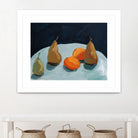 Pear and Orange by Pamela Munger on GIANT ART - blue