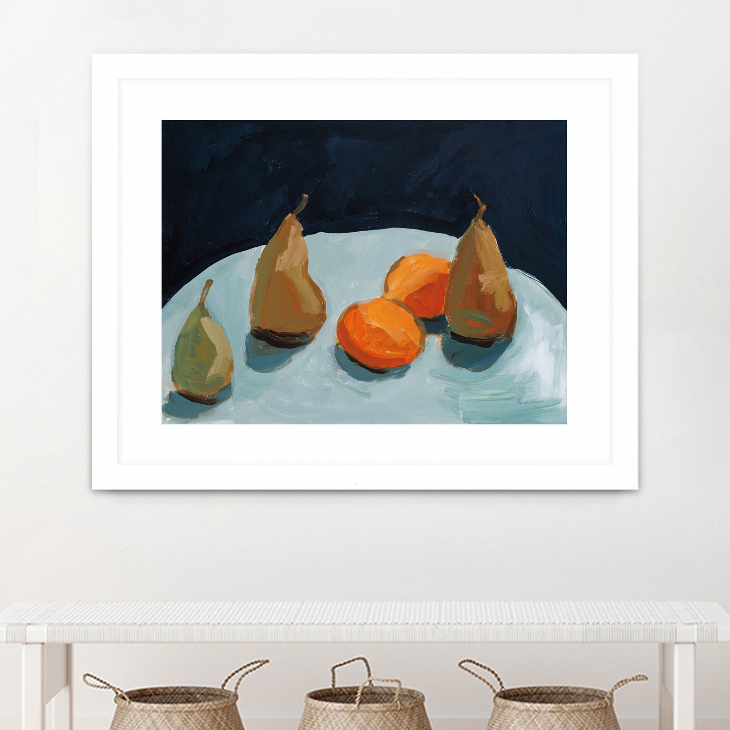 Pear and Orange by Pamela Munger on GIANT ART - blue