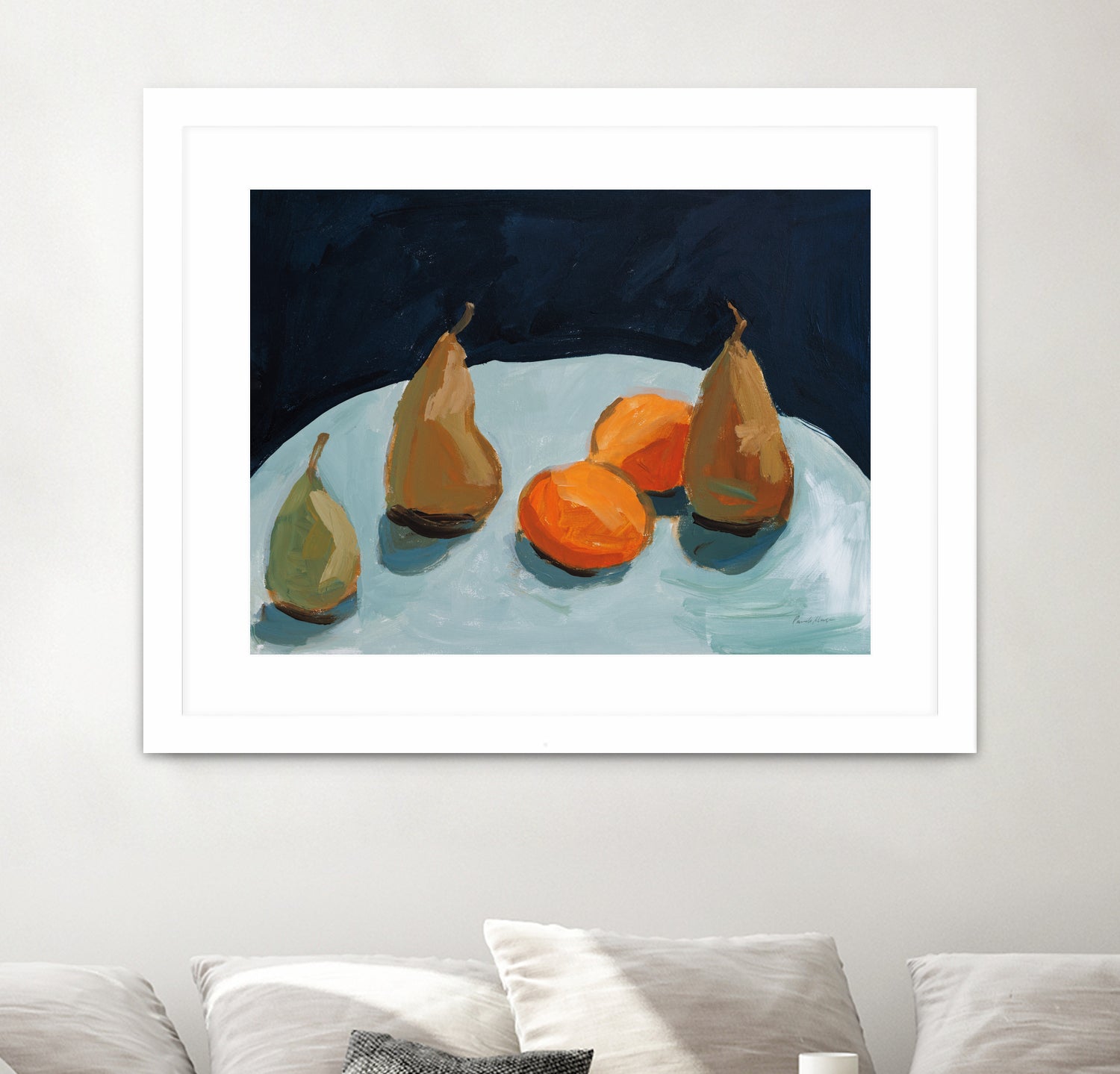 Pear and Orange by Pamela Munger on GIANT ART - blue