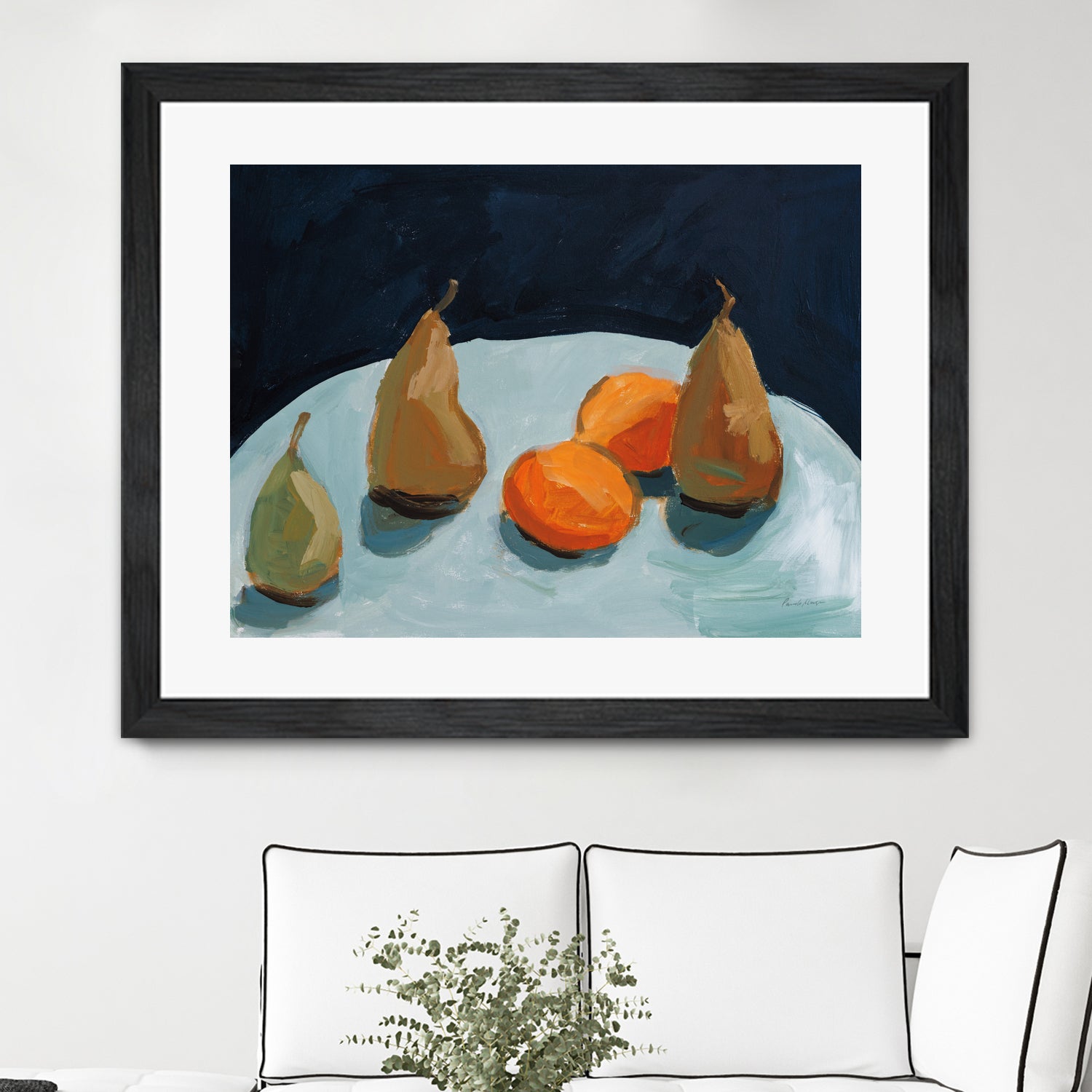 Pear and Orange by Pamela Munger on GIANT ART - blue