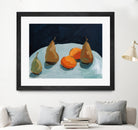 Pear and Orange by Pamela Munger on GIANT ART - blue
