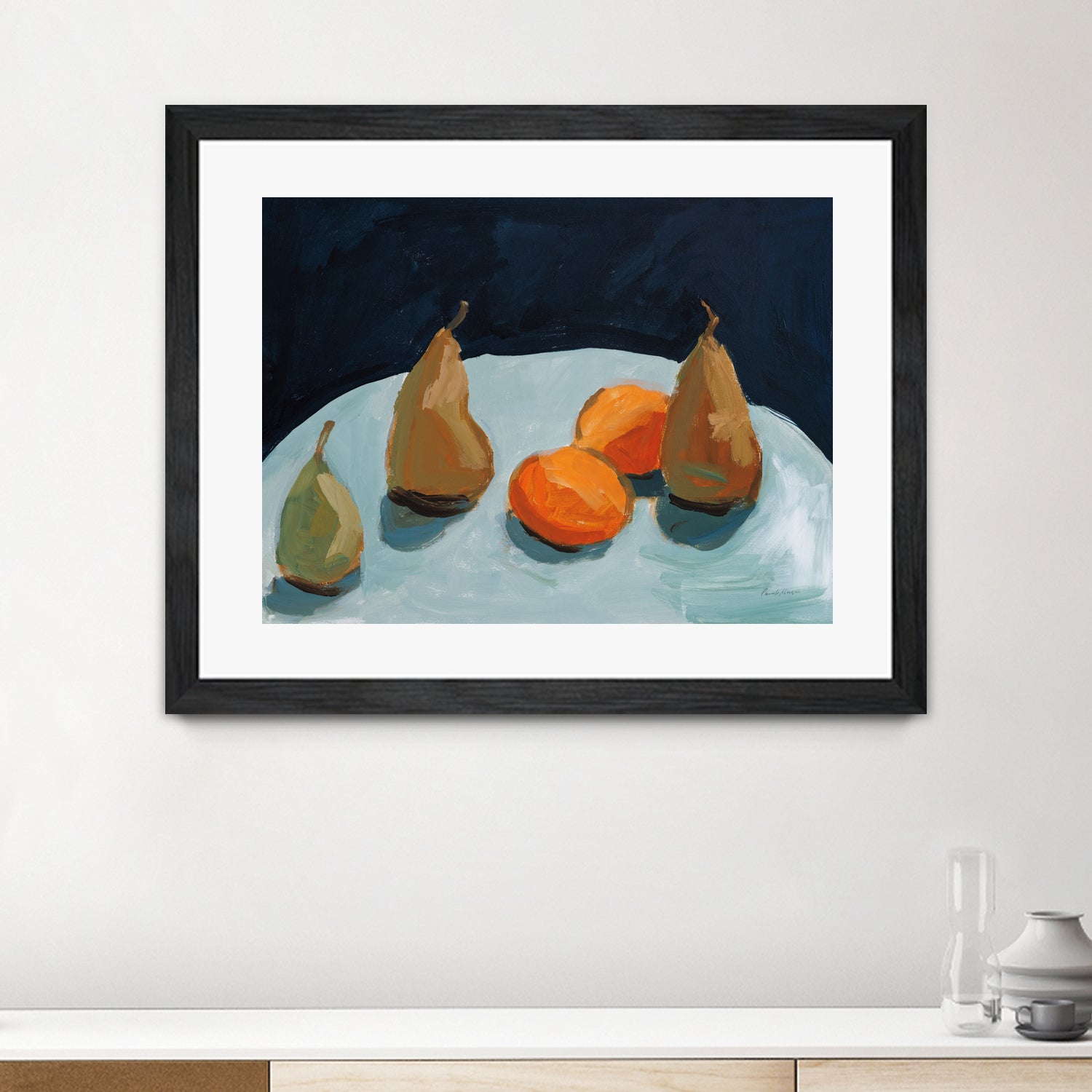 Pear and Orange by Pamela Munger on GIANT ART - blue