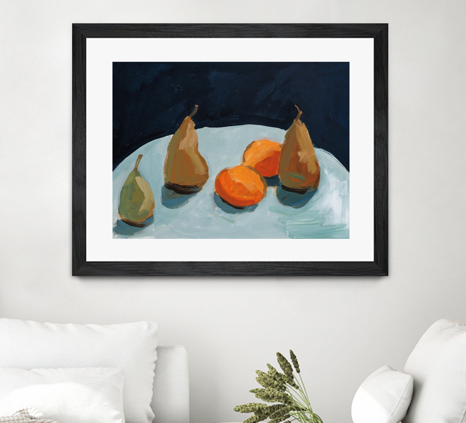 Pear and Orange by Pamela Munger on GIANT ART - blue