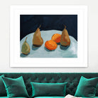 Pear and Orange by Pamela Munger on GIANT ART - blue
