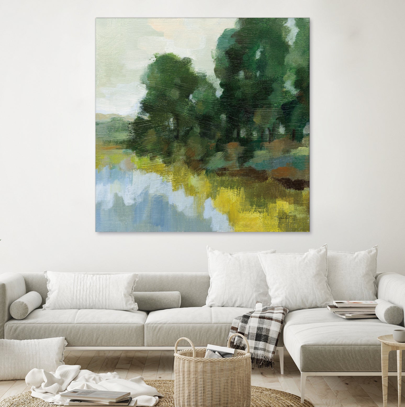 Willows by the Pond II by Silvia Vassileva on GIANT ART - blue