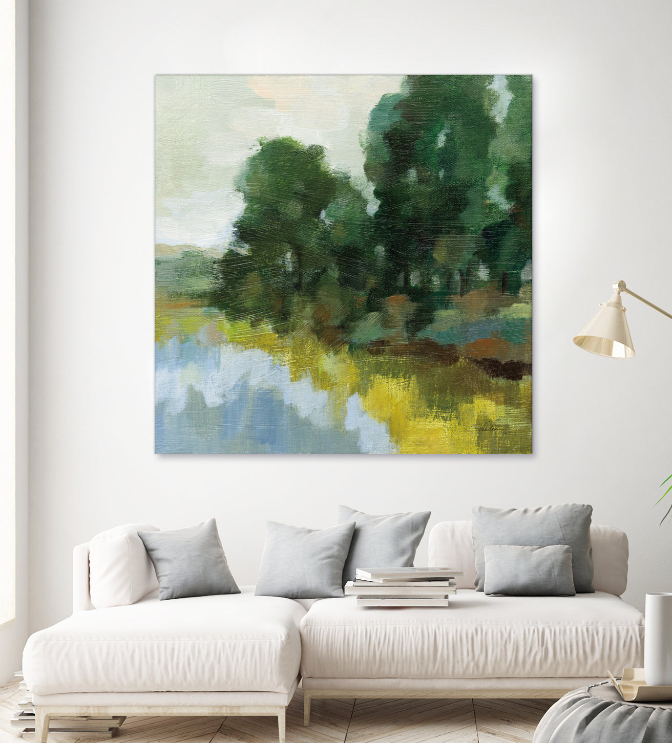 Willows by the Pond II by Silvia Vassileva on GIANT ART - blue