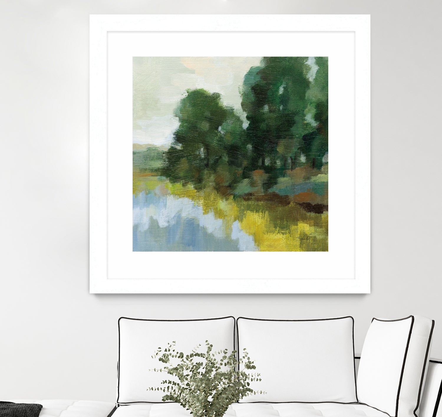 Willows by the Pond II by Silvia Vassileva on GIANT ART - blue