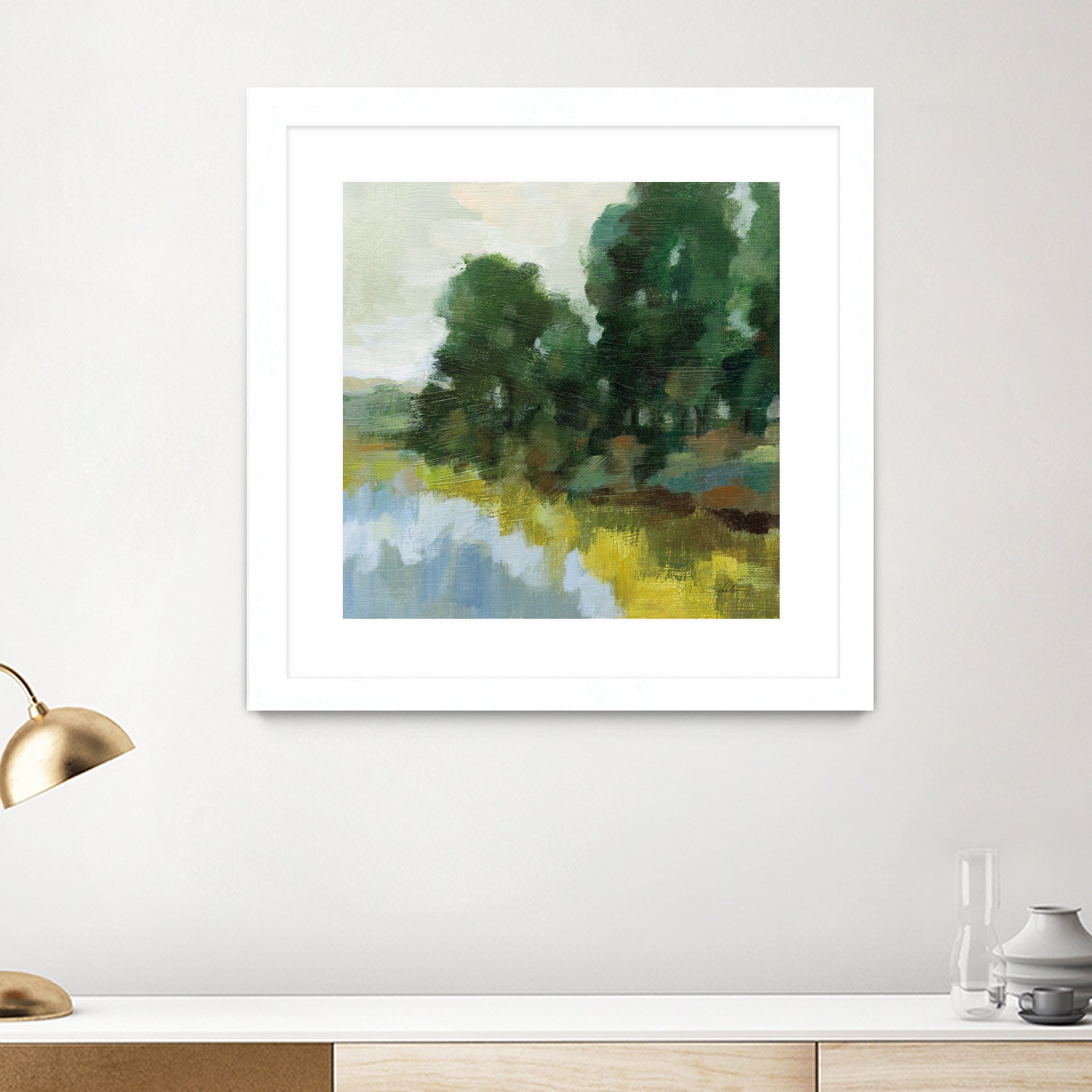 Willows by the Pond II by Silvia Vassileva on GIANT ART - blue