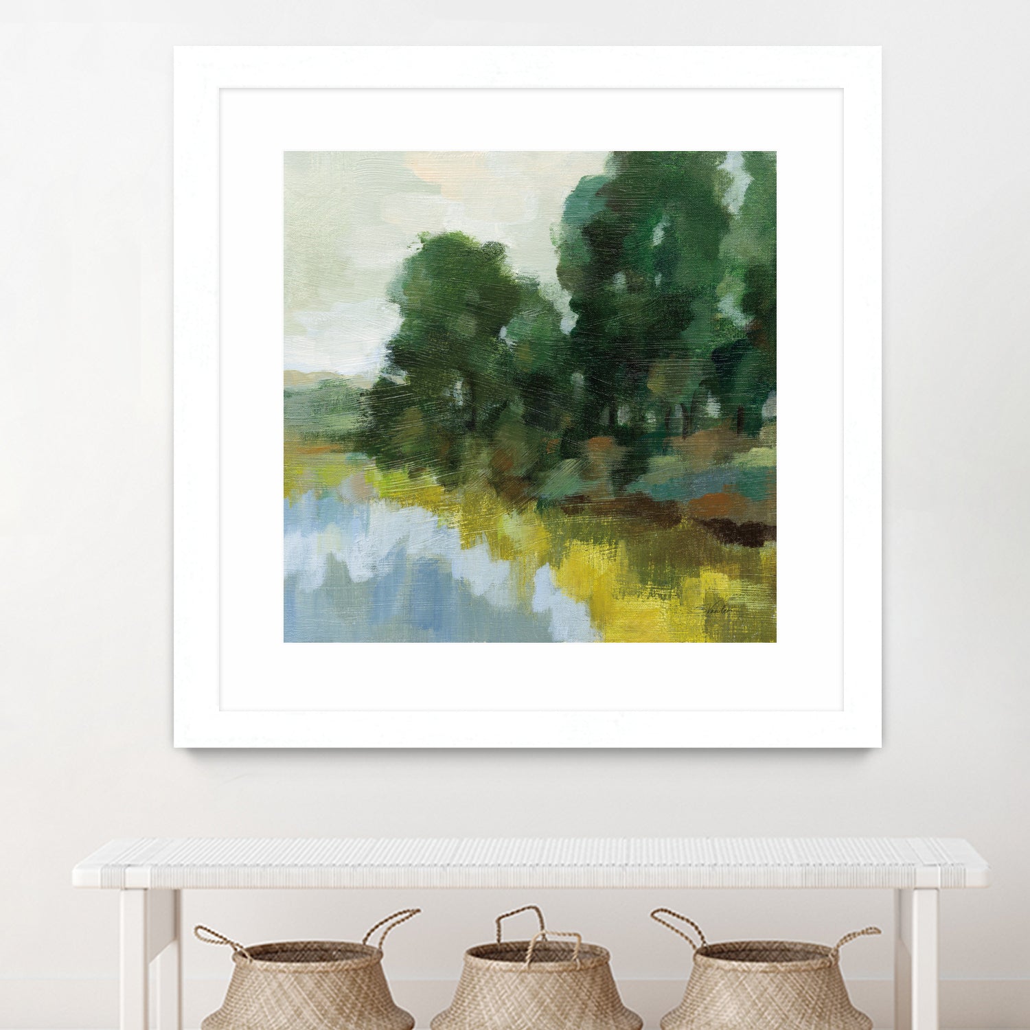 Willows by the Pond II by Silvia Vassileva on GIANT ART - blue