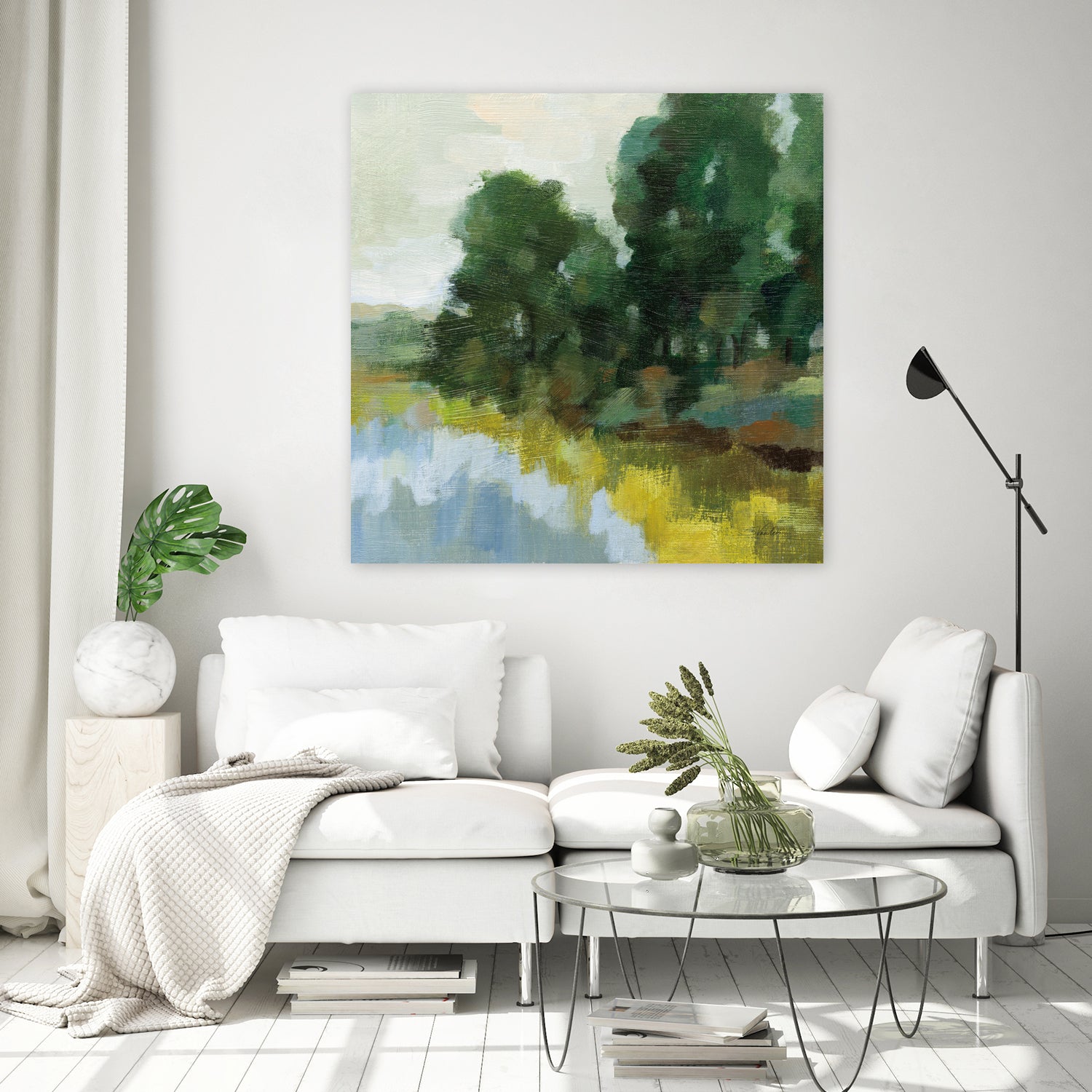 Willows by the Pond II by Silvia Vassileva on GIANT ART - blue