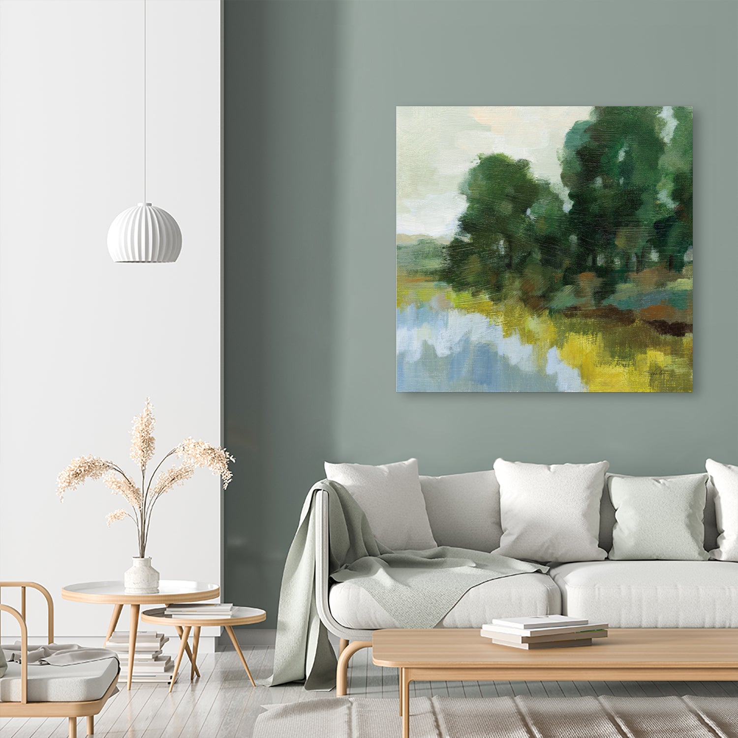 Willows by the Pond II by Silvia Vassileva on GIANT ART - blue