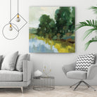 Willows by the Pond II by Silvia Vassileva on GIANT ART - blue