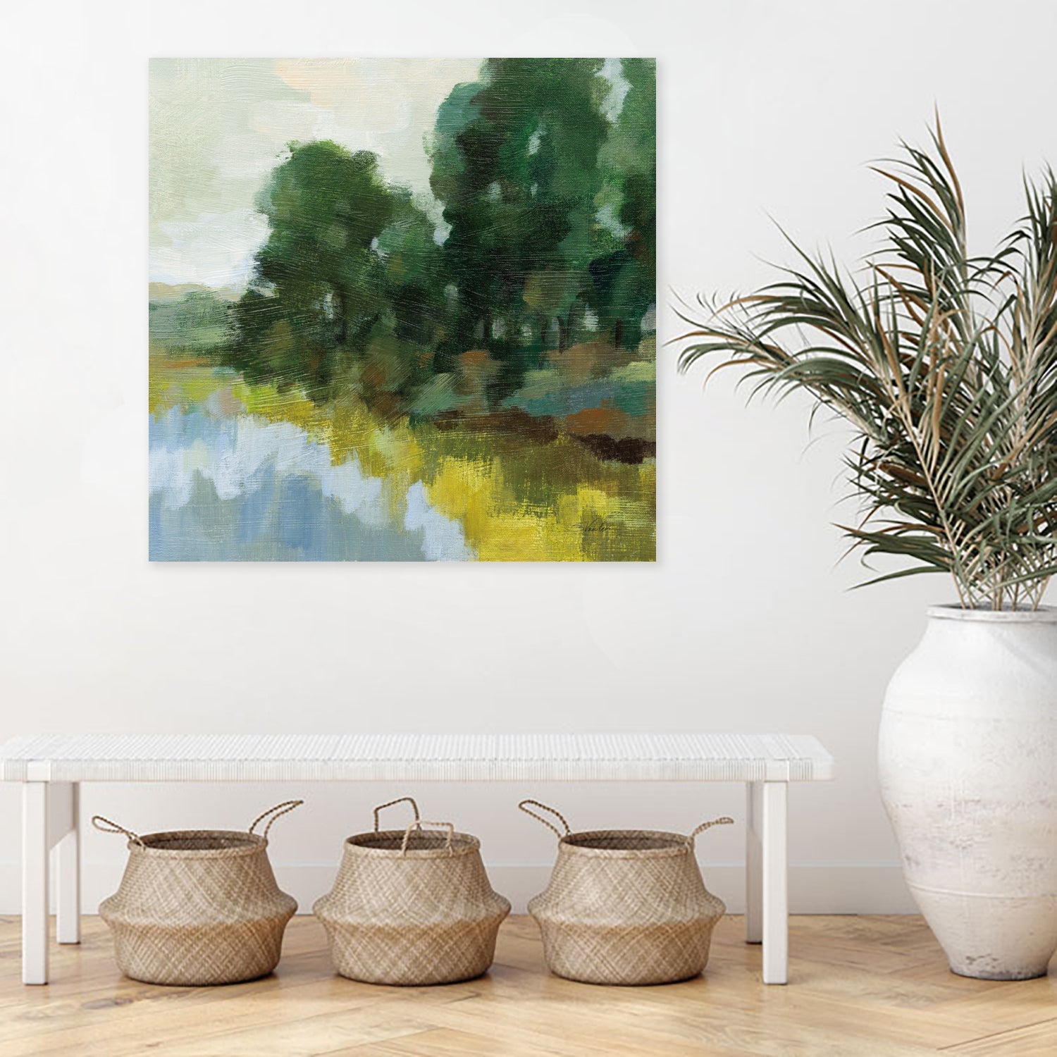 Willows by the Pond II by Silvia Vassileva on GIANT ART - blue