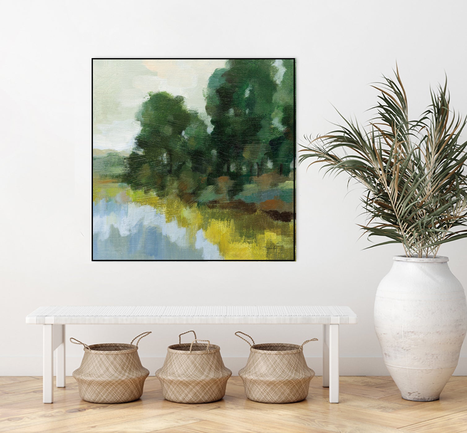 Willows by the Pond II by Silvia Vassileva on GIANT ART - blue