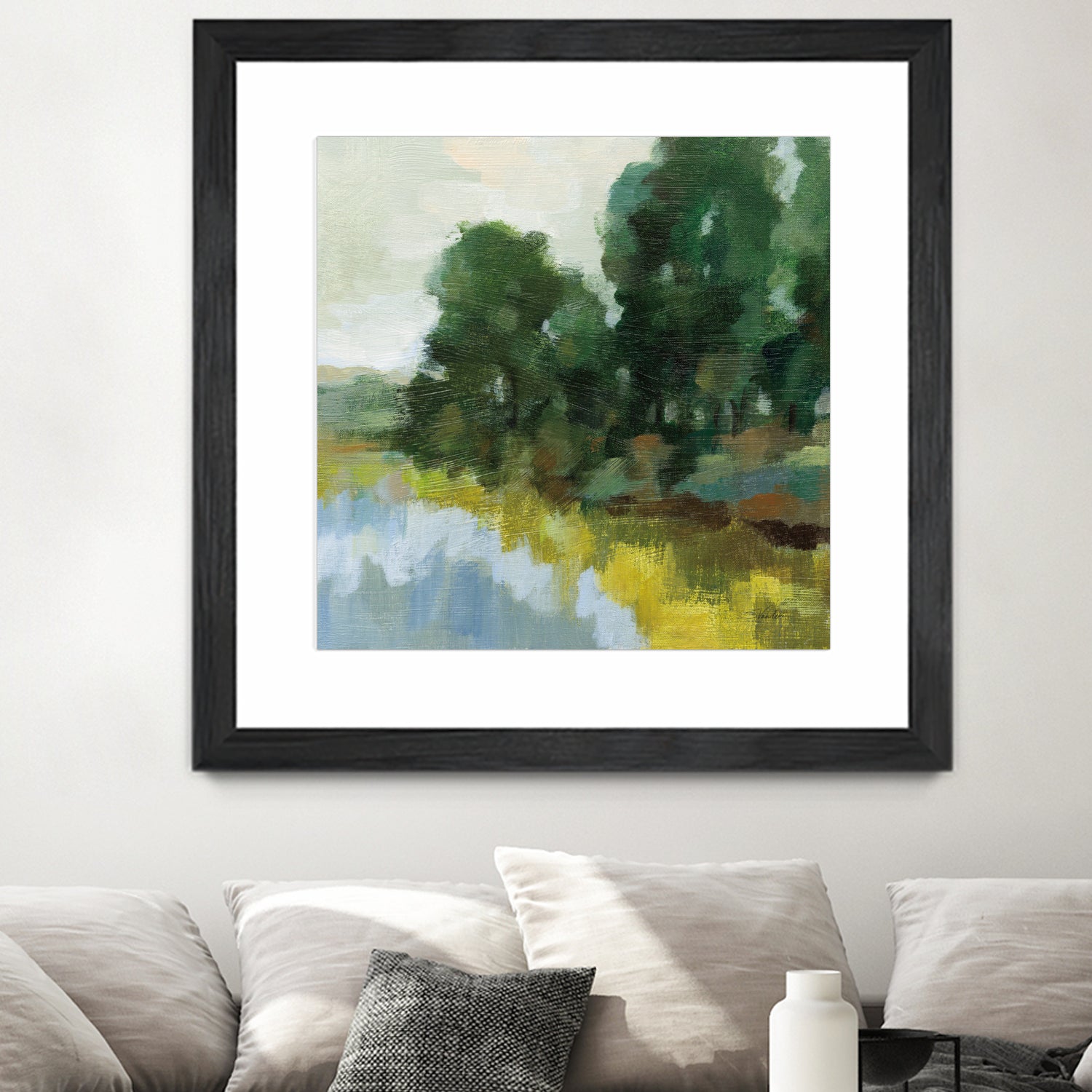 Willows by the Pond II by Silvia Vassileva on GIANT ART - blue