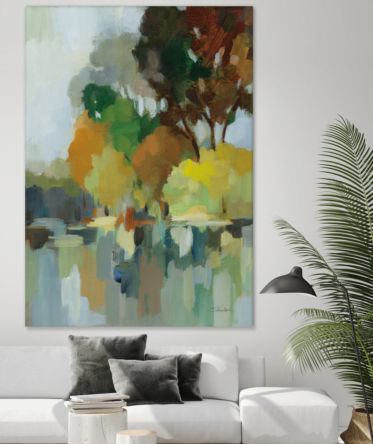 Lake in the Park I by Silvia Vassileva on GIANT ART - blue