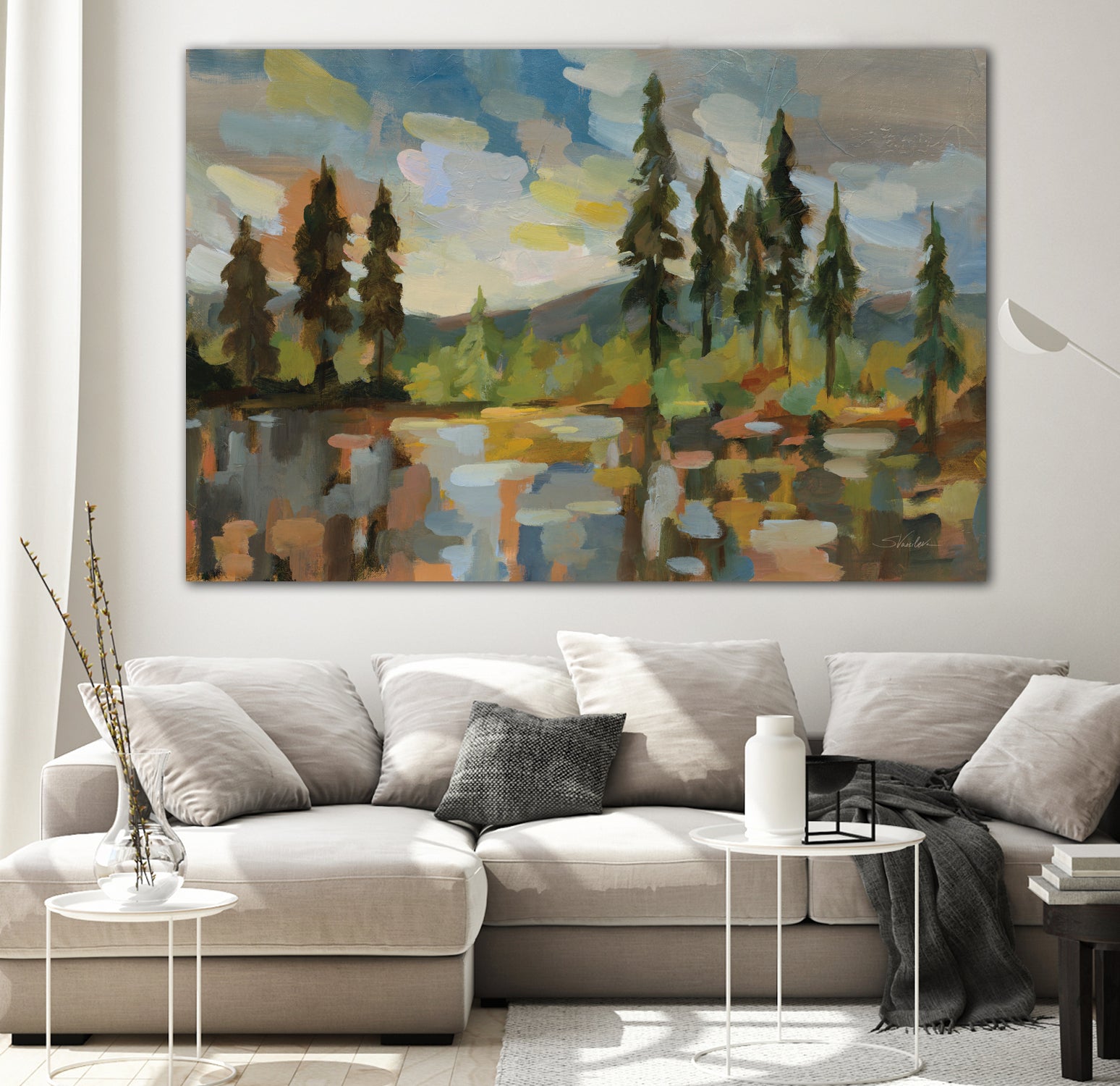 High Mountain Lake by Silvia Vassileva on GIANT ART - blue