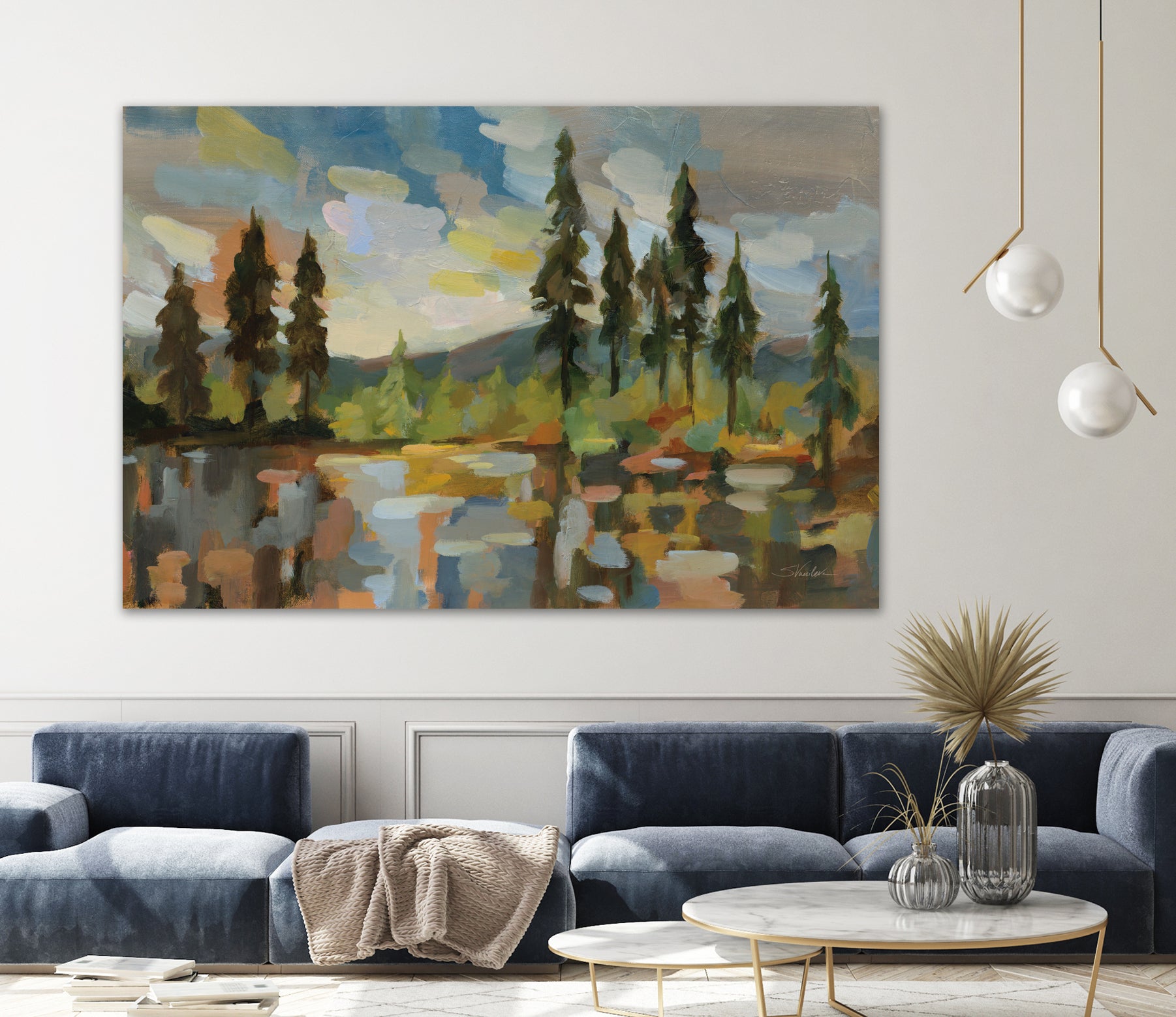 High Mountain Lake by Silvia Vassileva on GIANT ART - blue