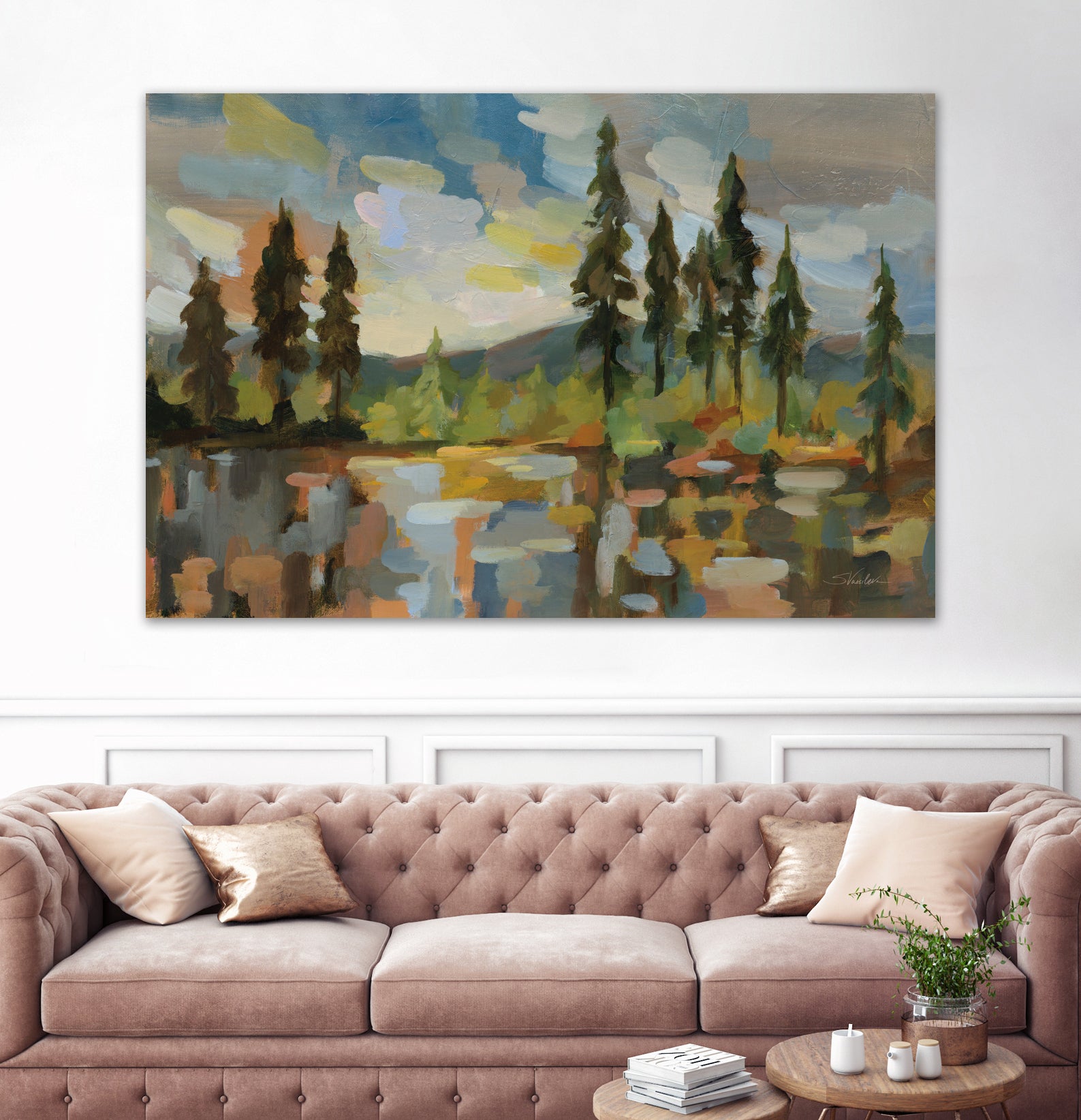 High Mountain Lake by Silvia Vassileva on GIANT ART - blue