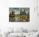 High Mountain Lake by Silvia Vassileva on GIANT ART - blue