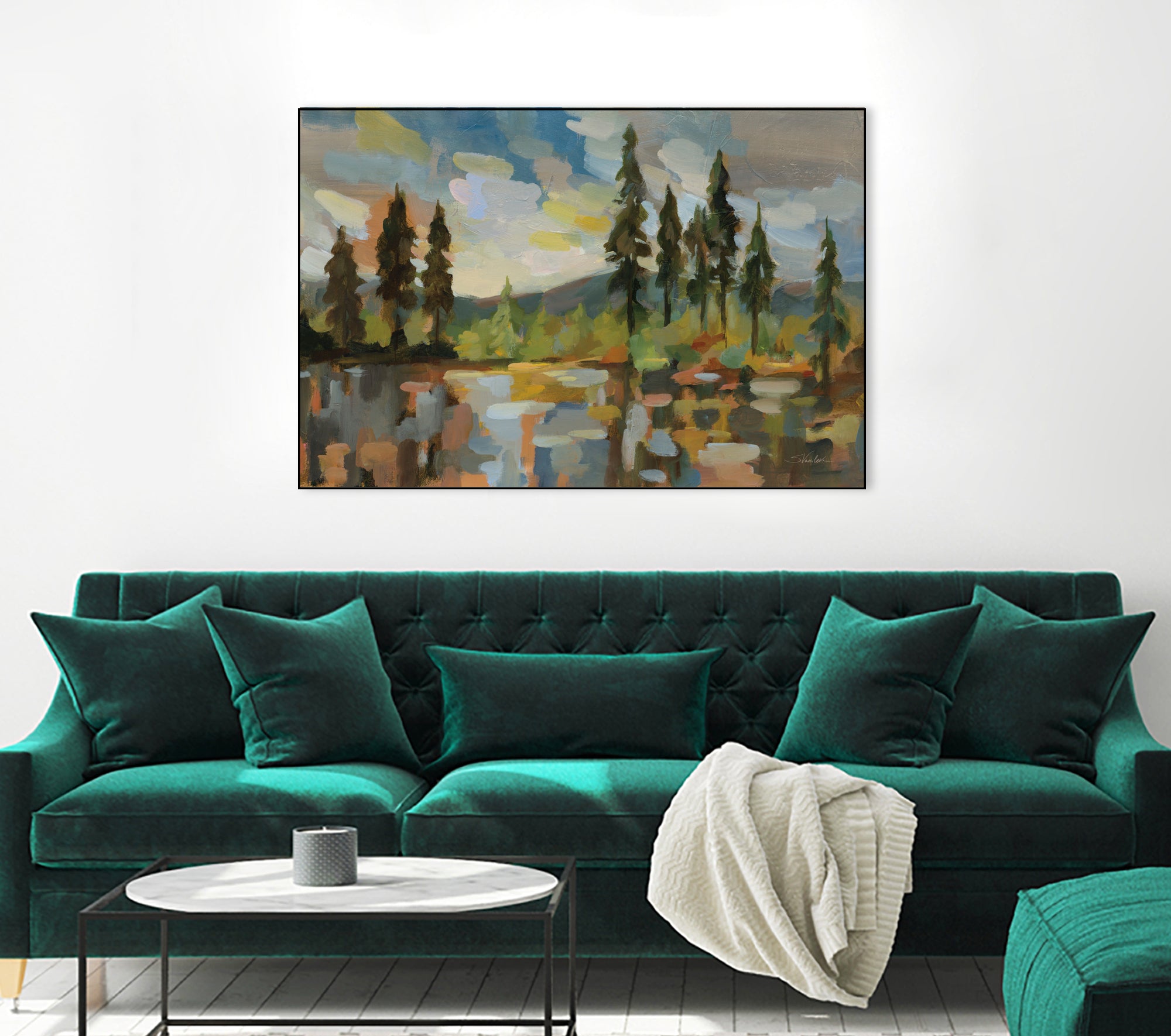 High Mountain Lake by Silvia Vassileva on GIANT ART - blue