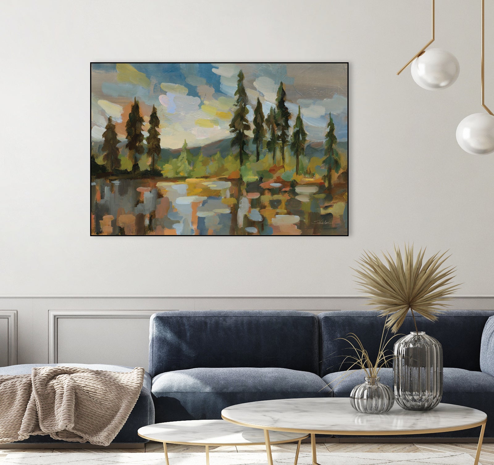 High Mountain Lake by Silvia Vassileva on GIANT ART - blue