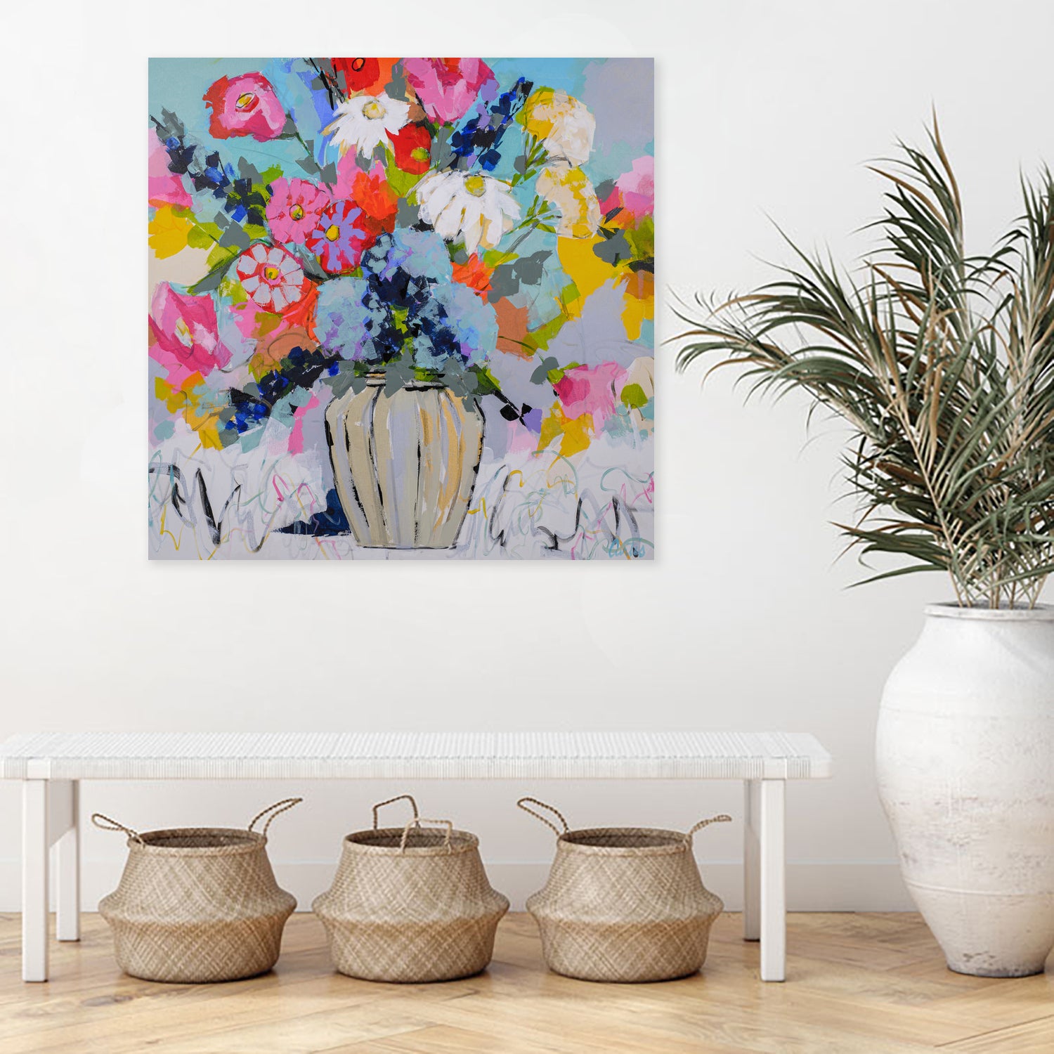 A Vibrant Floral No. 1 by Joan Curtis on GIANT ART - blue contemporary