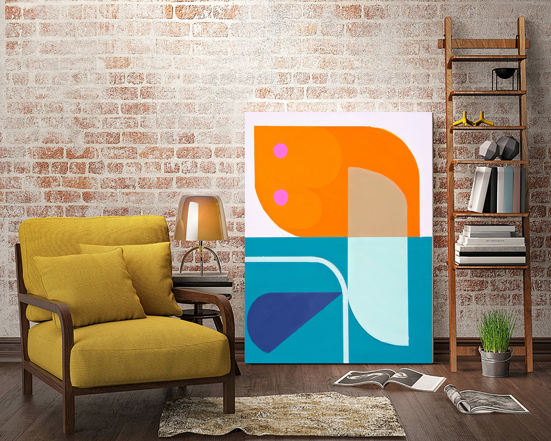 Running Towards The Sun 2 by Marion Griese on GIANT ART - orange abstract