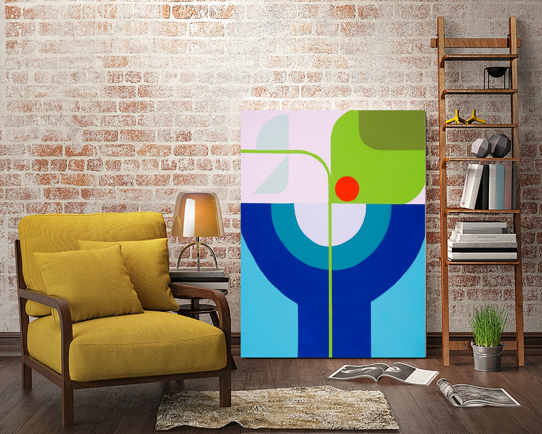 Running Towards the Sun 4 by Marion Griese on GIANT ART - green abstract