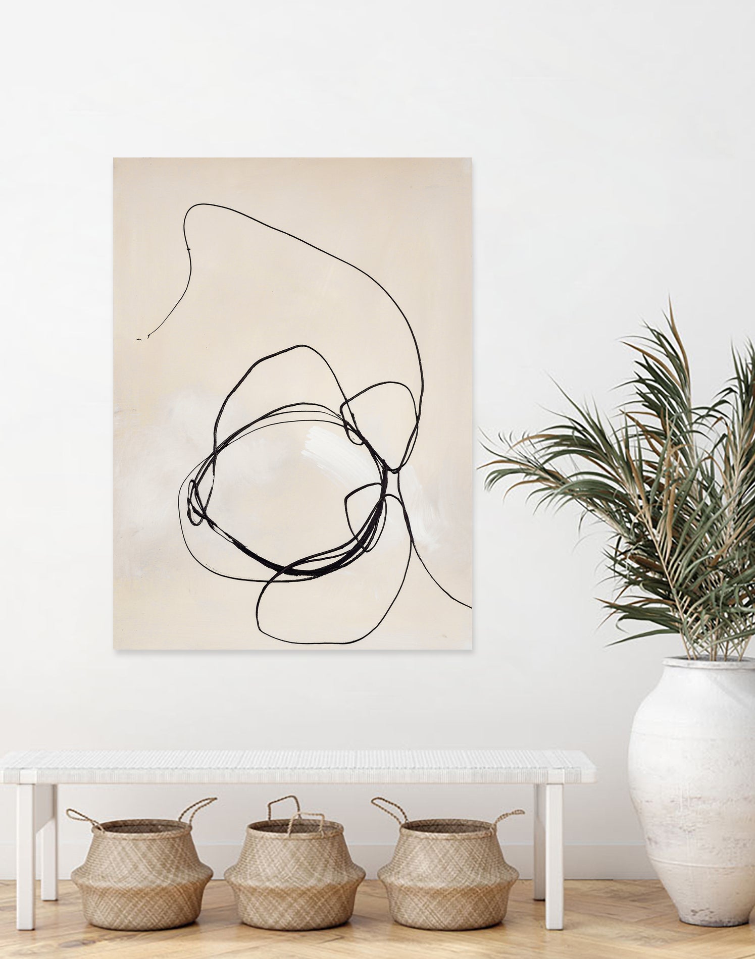 Fine Line 5 by Design Fabrikken on GIANT ART - beige linear