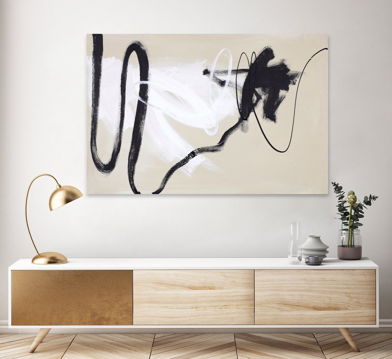 Less but Better by Design Fabrikken on GIANT ART - beige linear